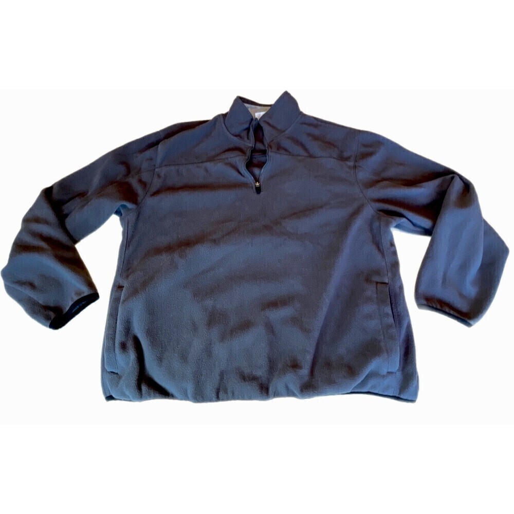 Vintage Hanes 1/4 Zip Fleece Men's Large Pullover Charcoal Gray EUC